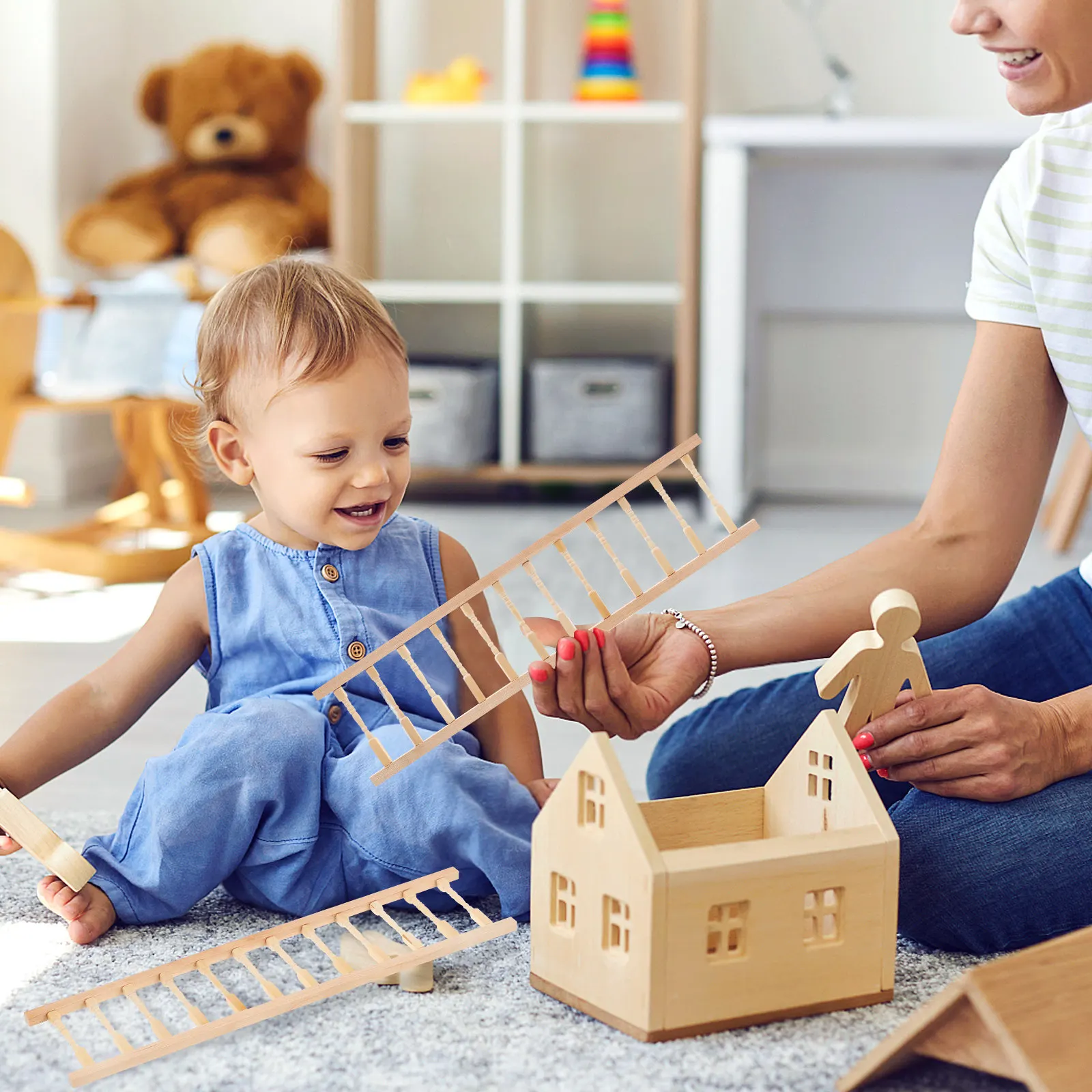 

2Pcs 1 12 Scale Wooden Mini Handrails Premium Dollhouse Miniature Decors for DIY Kids Mini House Role-Play Dollhouse Toys