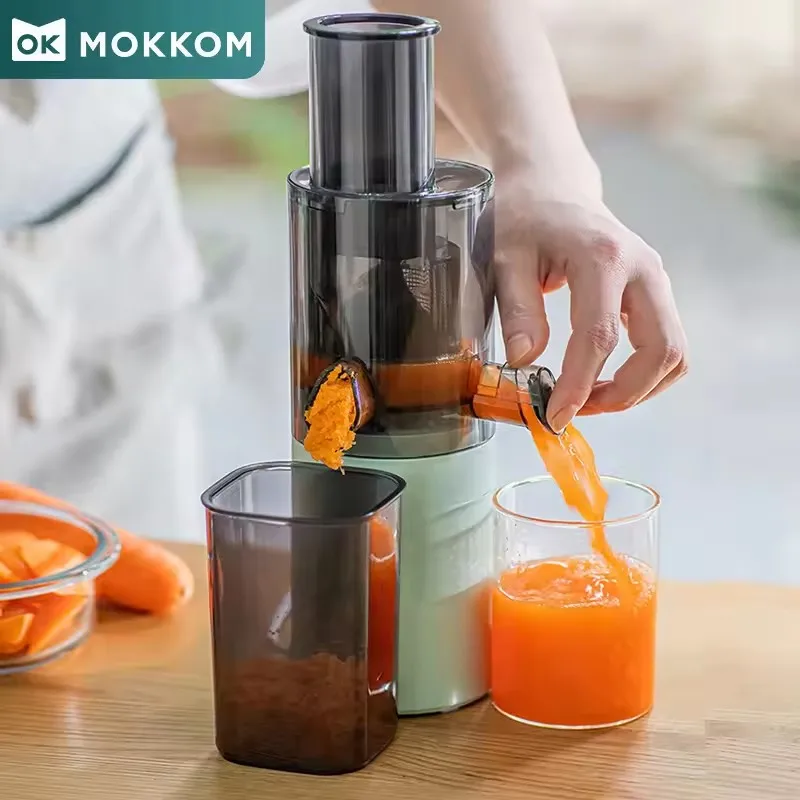 Mokkom-Mini exprimidor lento para el hogar, completamente automático, pequeño, multifuncional, separación de jugo de residuos, M