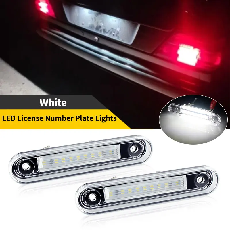 2PCS For Mercedes Benz W124 W201 E190 E200 E220 E300 E280 E320 E500 W202 C180 C200 C230 C280 White LED License Plate Light Lamp