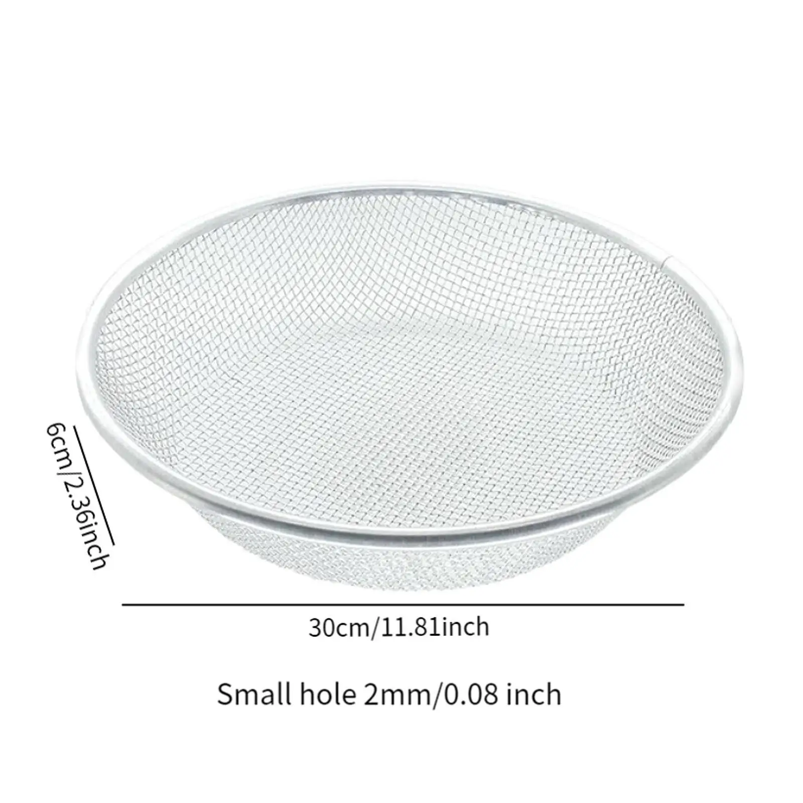 Soil Sieve Stainless Steel Garden Compost Sifter Durable Mesh Captures Dirt Sawdust for Gardening Earth Mixing