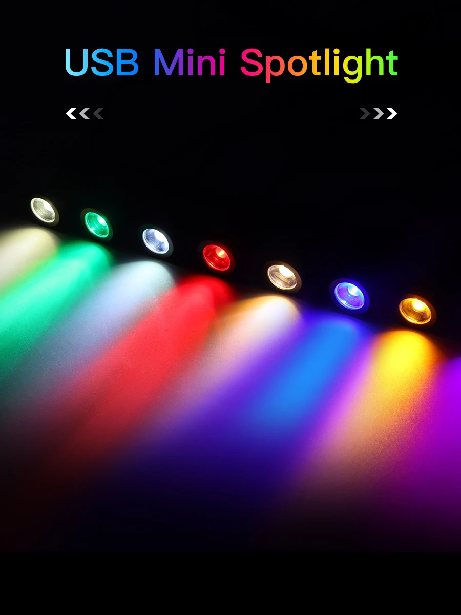 Aufputzmontierte Mini-USB-5-V-1-W-LED-Spot-Licht, drehbare Deckenleuchte, Schmuck, Vitrine, Theke, Schrank, Schrank, Regal, Strahler