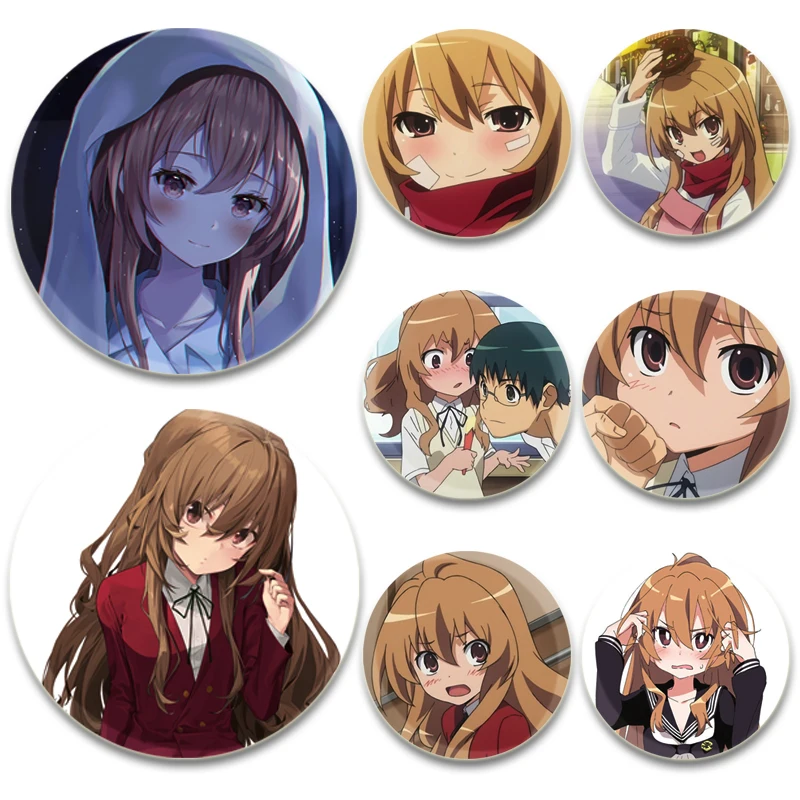 

Hot Japanese Anime Aisaka Taiga Cartoon Character Cute Brooch Handmade Badge Bag Decor Fans Collect Friends Gifts 32/44/58mm