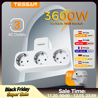 TESSAN Multiple Wall Socket with 3 AC Outlets Charging Ports EU Plug Wall Power Strip with Overload Protection 3fach Stecker Eu