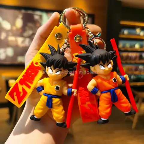 애니메이션 드래곤 볼 열쇠 고리 Z 슈퍼 사이어인 손오공 Bulma Broly Piccolo Majin Buu 시리즈 가방 펜던트 열쇠 고리 장난감 선물