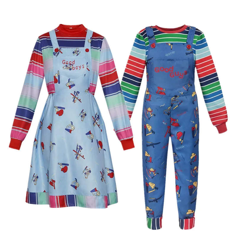 

loween Ghost Doll Series Performance Costume Pantsuit for Parents And Children Cosplay Role-plang Skirt Polyester Fiber