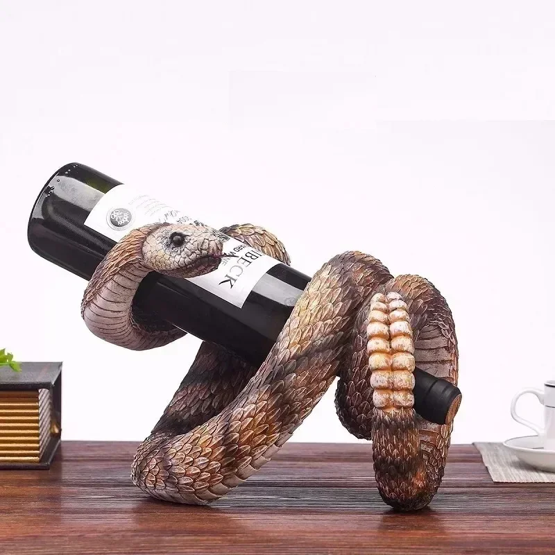 

Creative Cobra Wine Display Rack, Living Room Wine Bottle Rack, Resin Crafts, Halloween Decoration, Home Wine Cabinet Decoration