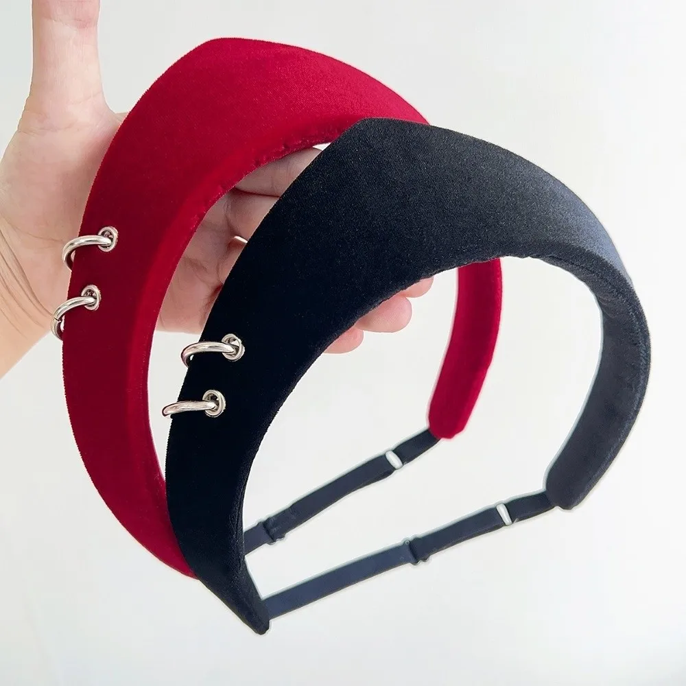 

Vintage Velvet Women Hairband Wide Edge Anti Slip Hair Clip Headband Round Ring British Style Hair Hoop Hair Accessories