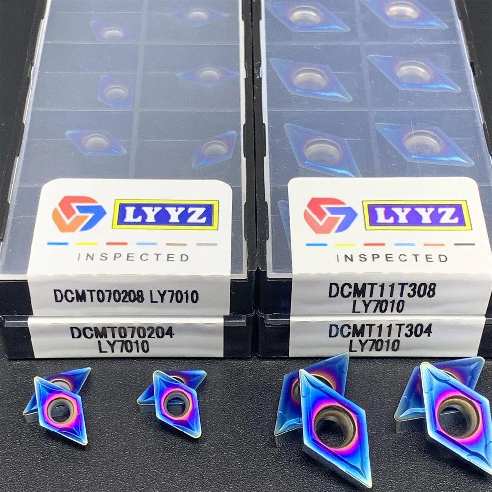 High quality DCMT070204 LY7010 DCMT070208 DCMT11T304 DCMT11T308 LY7010 nano blue blade lathe DCMT carbide turning tool