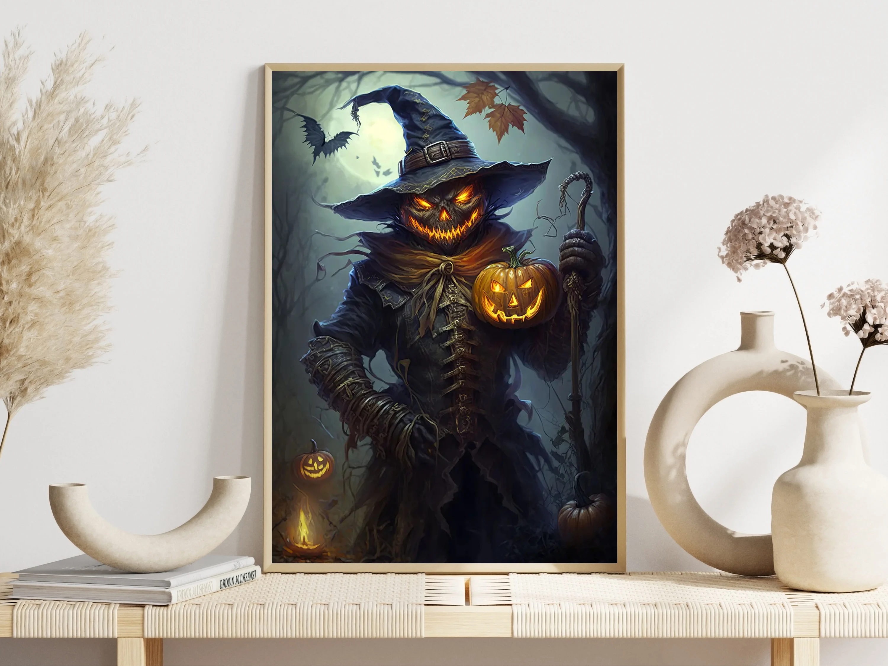 Classic Creepy Halloween Posters Headless Horseman Pumpkins Lantern Modern Prints Canvas Wall Art Picture Home Living Room Decor
