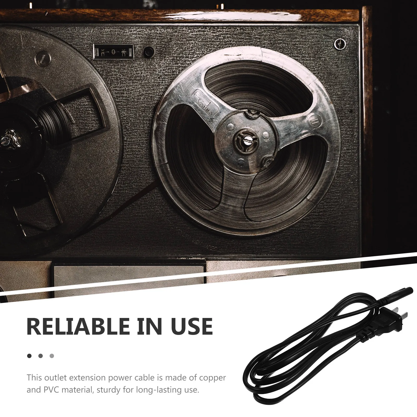 Power Extension Cable 2 Prong Us Plug 1.5m Copper PVC Heavy Duty Flat Plug Outlet Extension Cord Reliable Workshop Power Cord