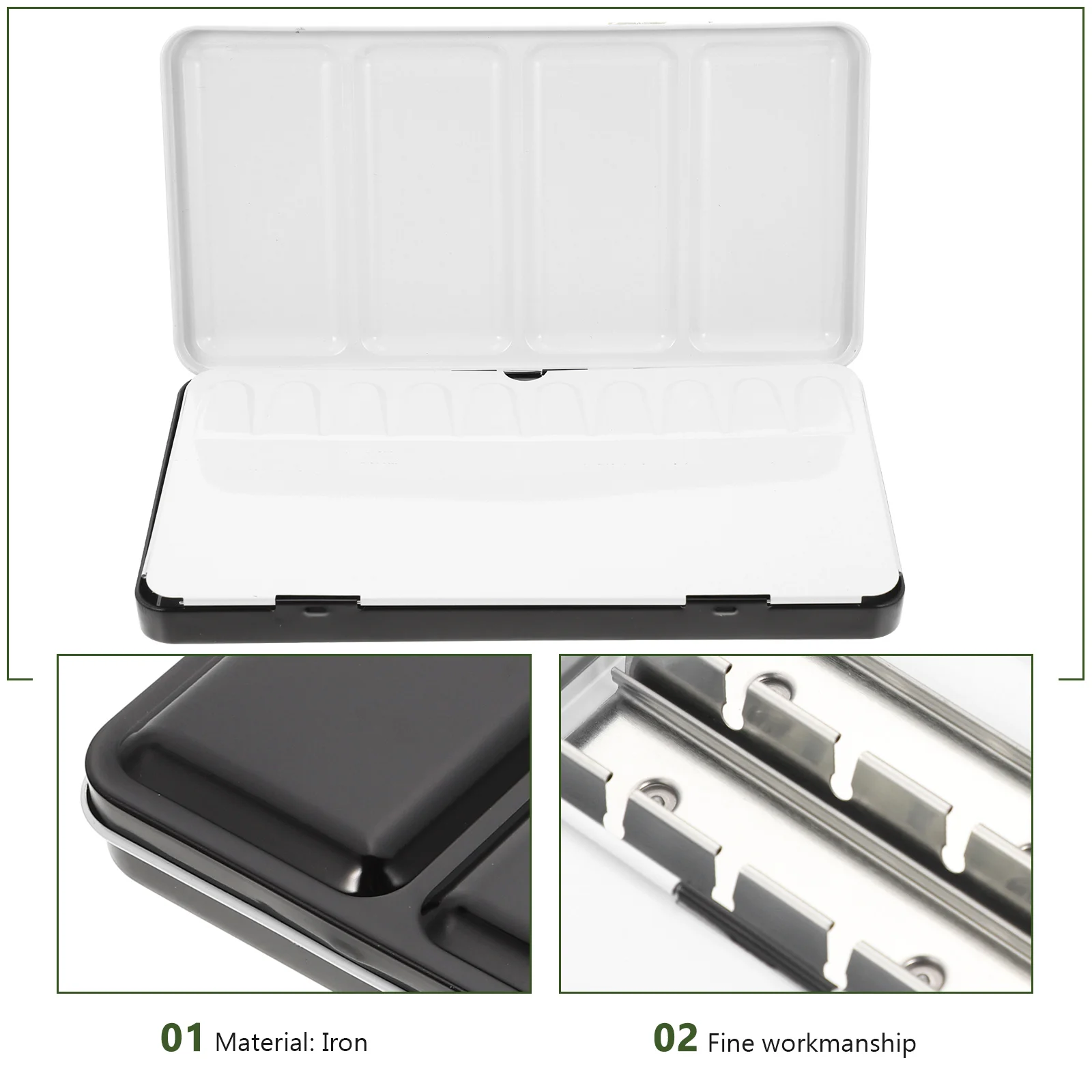 

Pigment Iron Box Storage Boxes Empty Paint Case Watercolor Tins Folding Palette Travel