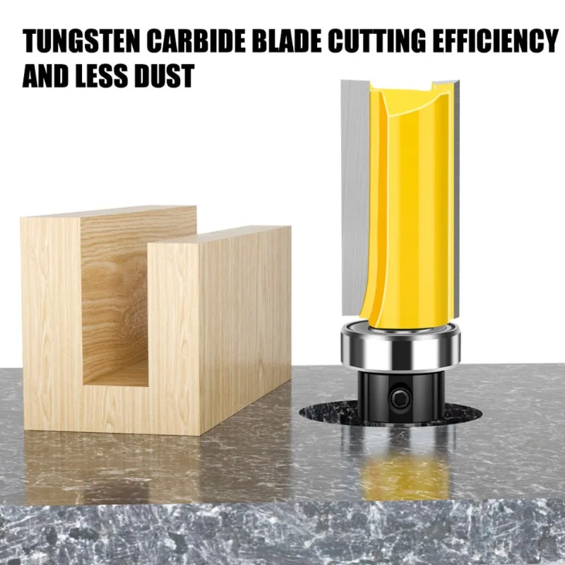 

Bearing Straight Knife 8 Handle Guide Pattern Engraving Milling Cutter Head with Double-edged Straight Milling Trimming Tool