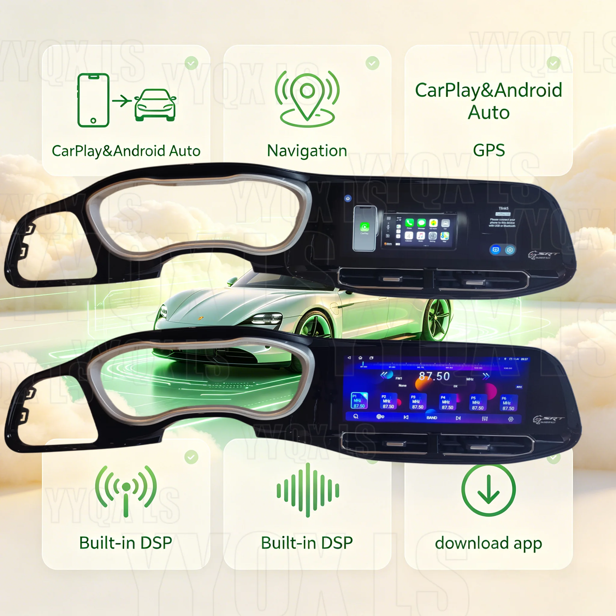 

12.3inch Android Carplay For Dodge Challenger SRT Hellcat Charger R/T 2010-2023 Stereo GPS Navigation Carplay Autoradio Monito