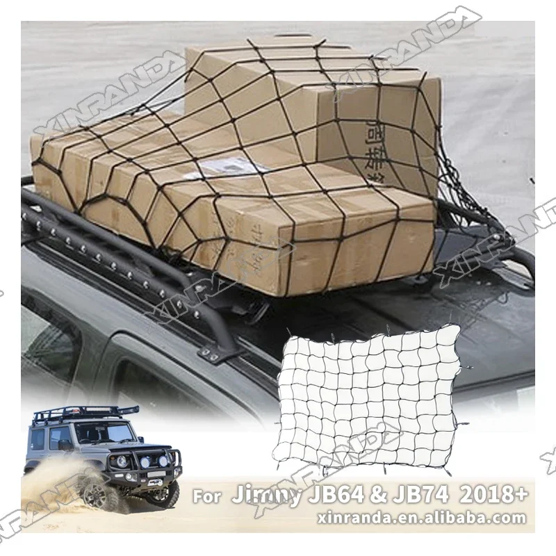 Rede de bagagem para teto de carro, capa de malha extensível, peças automotivas para suzuki jimny suv, caminhão, carro, acampamento, acessórios de armazenamento 120*90cm