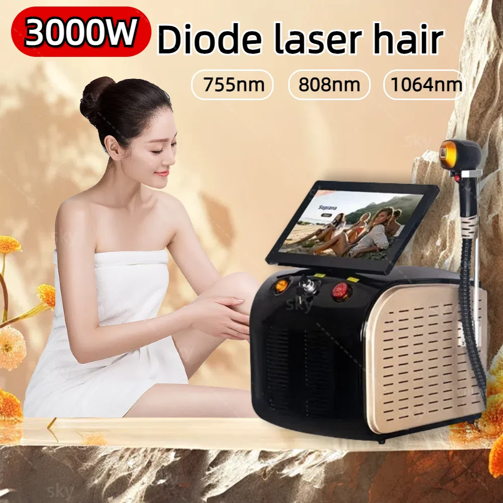 

Painless Ice Platinum 808nm Diode Laser Hair Removal Machine Home Use or Salon Hair Remover 755 808 1064nm Permanent Epilator