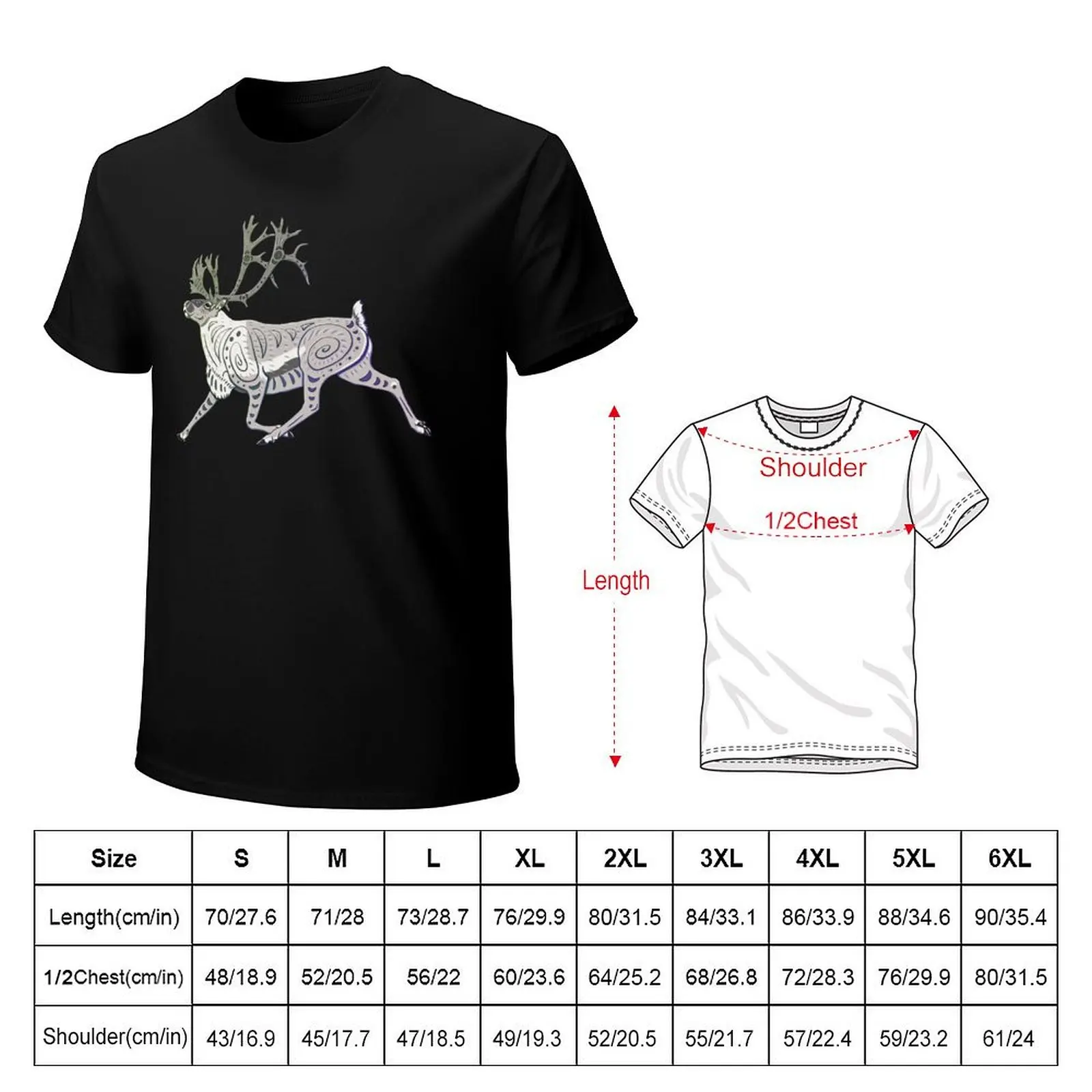 Caribou Prance - Aurora Borealis T-Shirt cotton tshirt 100% T-Shirt