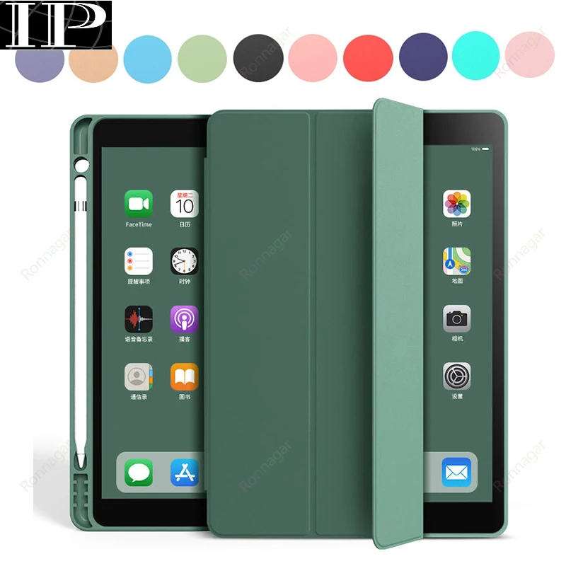 

Case for iPad 10.2 Inch 2021/2020/2019 (9th/8th/7th) with Pencil Holder Tablet Cover Funda iPad Air3 Pro 10.5 iPad 9.7 2017 2018