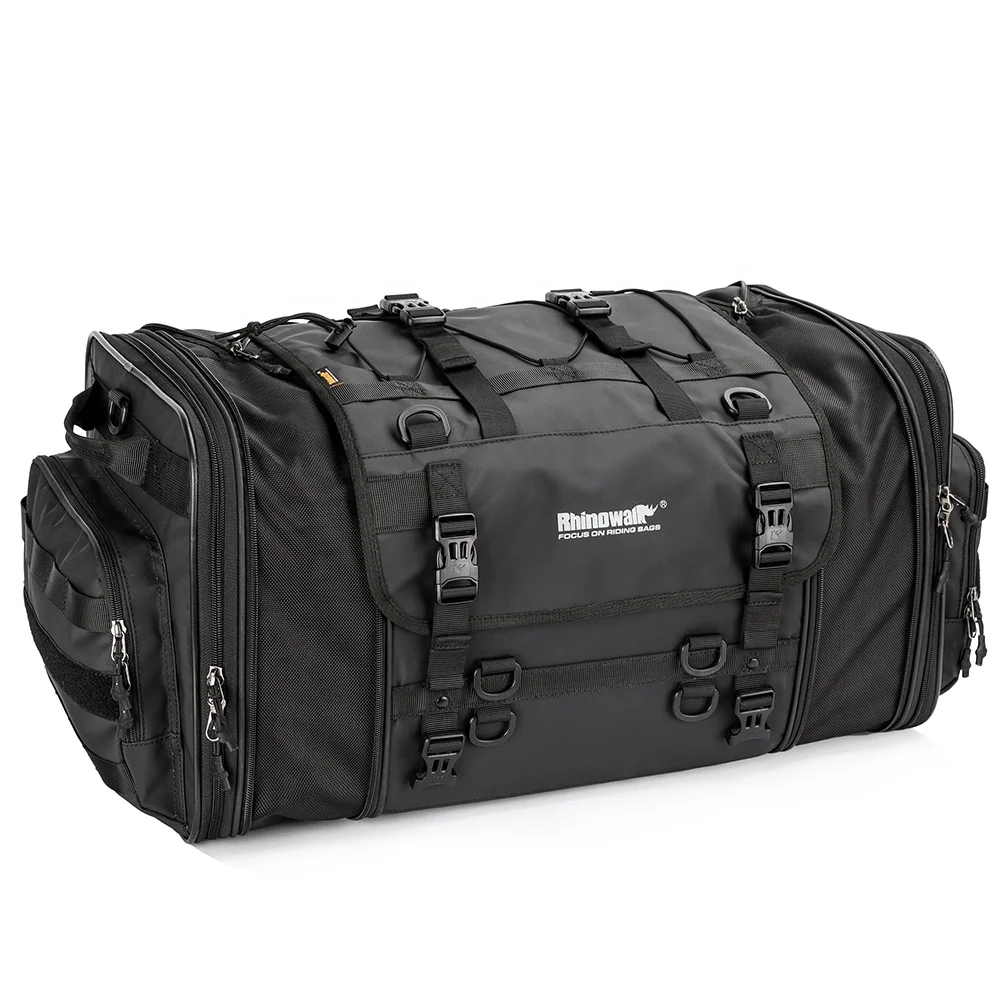 Rhinowalk  Motorcycle Tail Bag Motorbike Rear Seat Bag  40-60 Liter Large Capacity Motopack Saddle Bag