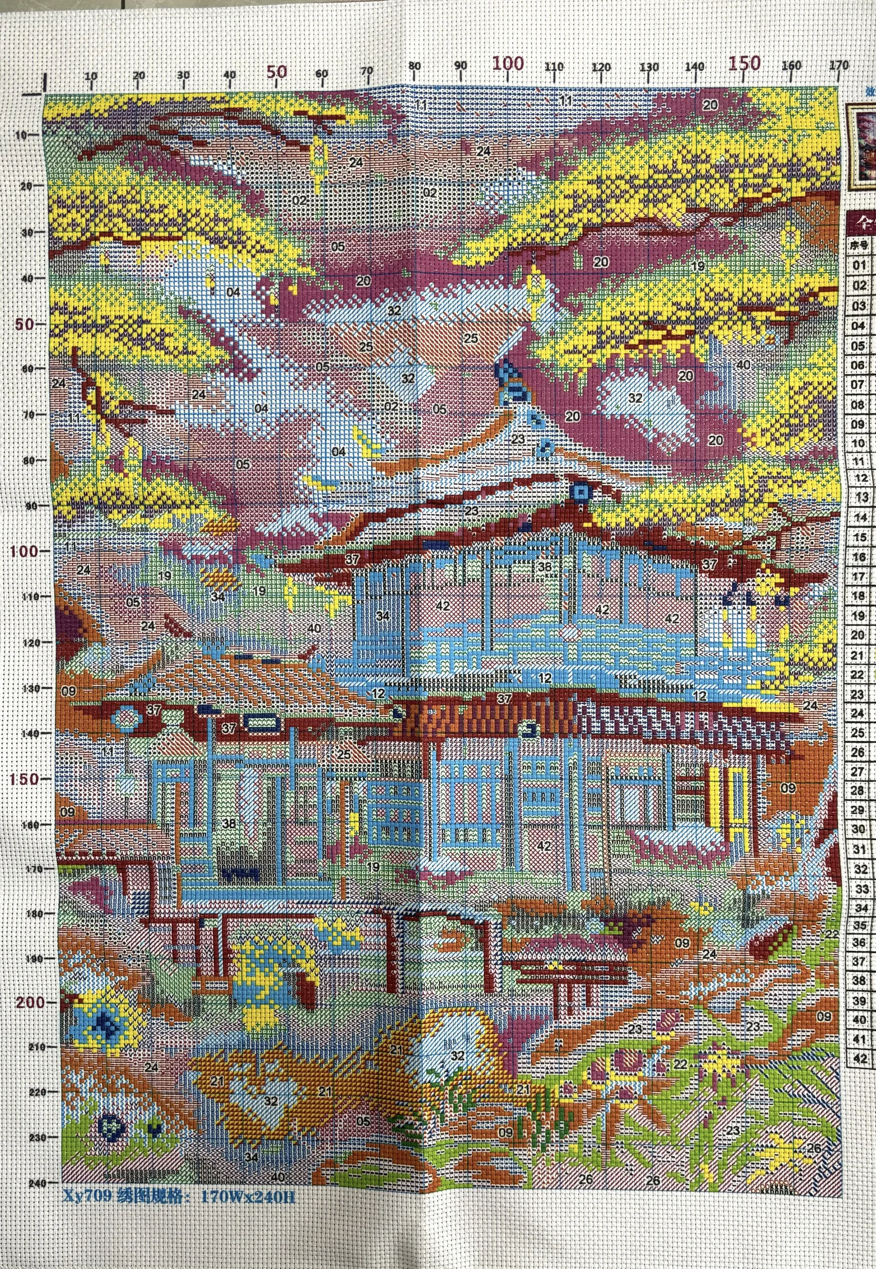 9ct 60x80cm Peach Blossom DIY Chinese Style Printed Kits Cross Stitch Needlework Set Home Decor Crafts