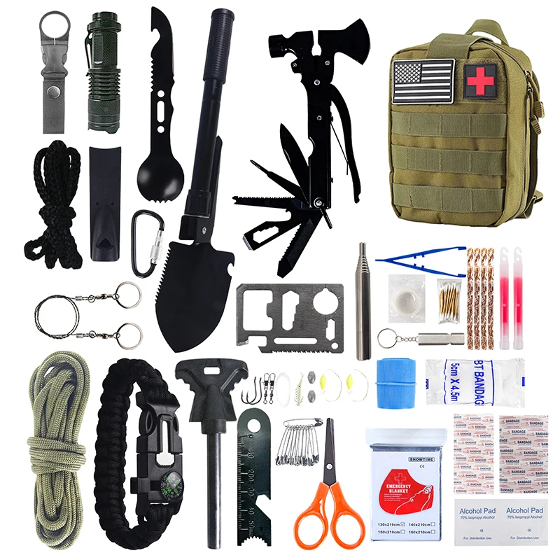 

New Outdoor Professional Camping Gear Survival Tool Kit Emergency Survival Pack MultiFunctional Wilderness Survival Supplies