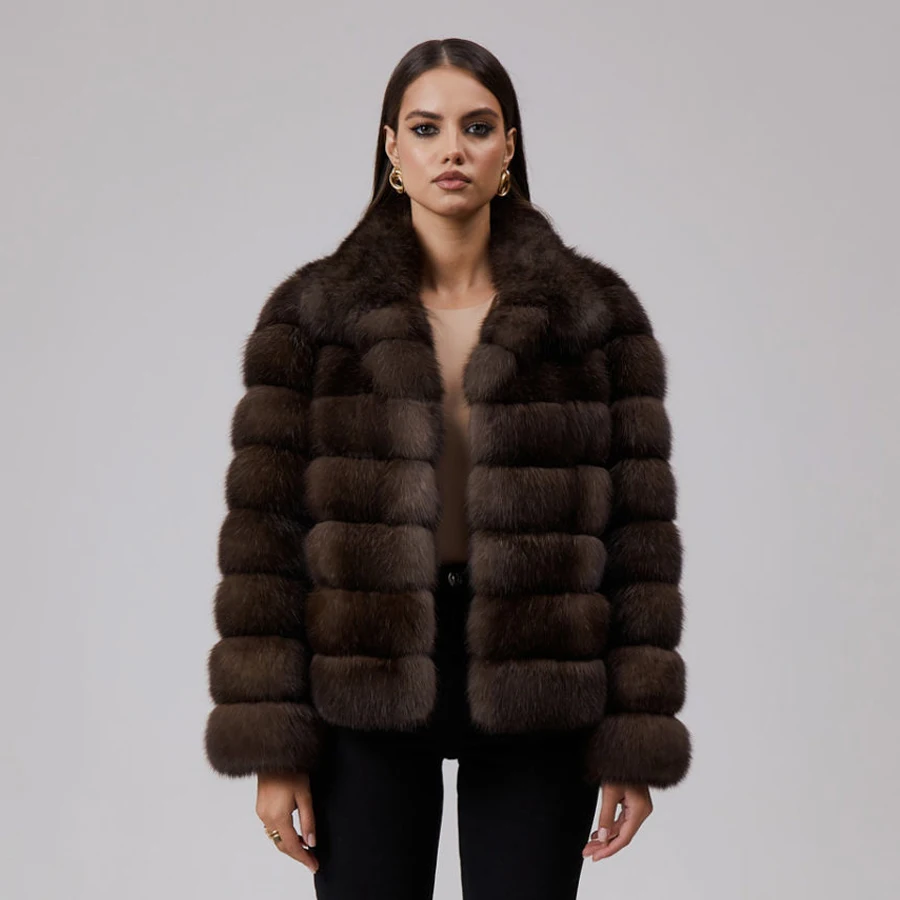 

Real Fox Fur Jacket Women Winter Coat Warm Luxury Clothes Short Fur Coat Best Selling New Style