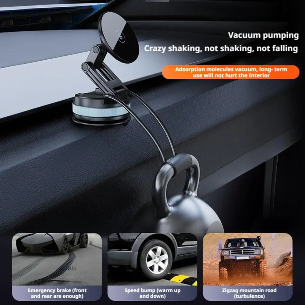 Staffa magnetica per adsorbimento sottovuoto per auto 360 °   Smartphone o telefono con supporto mobile girevole sopra U7L0