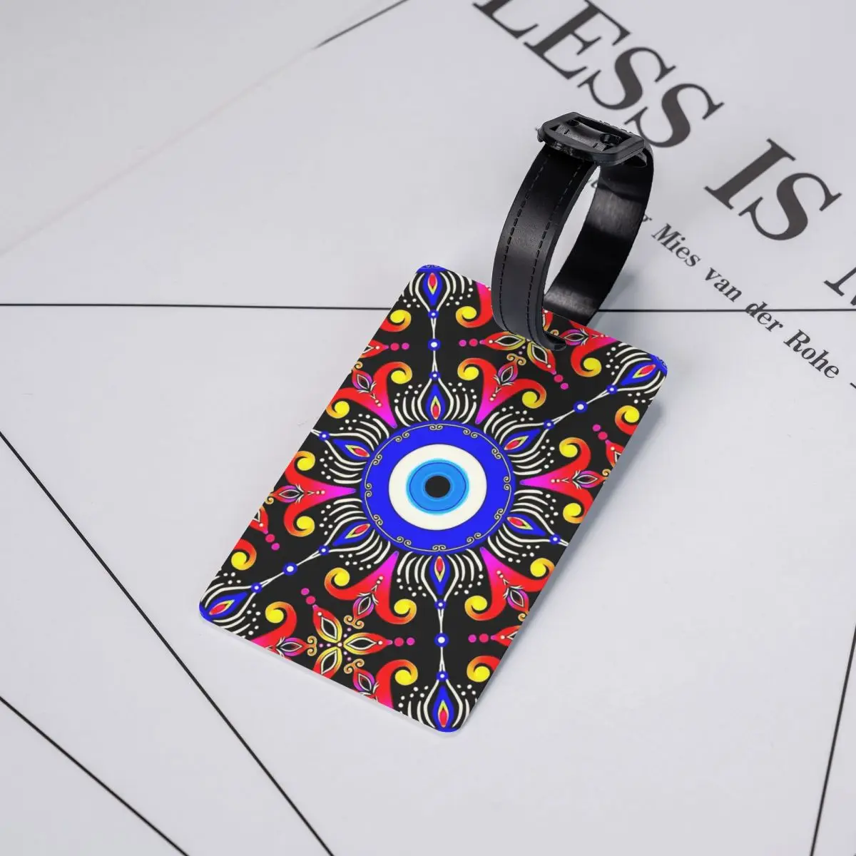 Mediterranean Evil Eye Luggage Tag for Suitcases Turkish Amulet Culture Privacy Cover ID Label