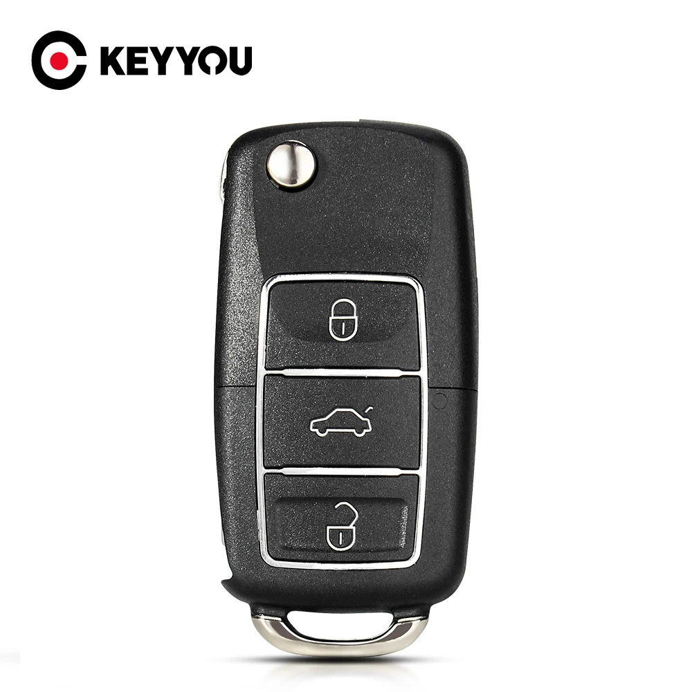 KEYYOU 1PCS Modified Version For Volkswagen VW Golf 4 5 6 7 Jetta Passat CC Tiguan Polo Beetle Skoda Flip Remote Car Key Shell