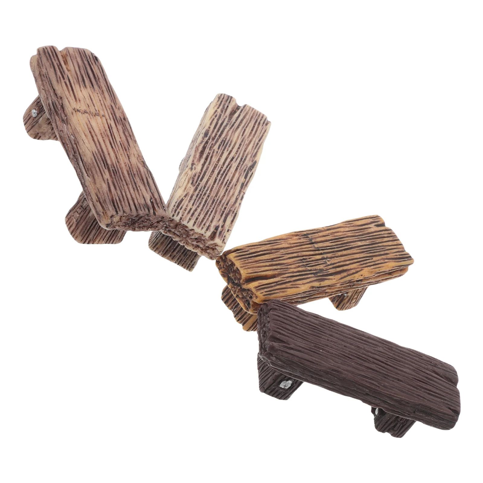 

4 Pcs Miniature Stool Ornaments Resin Bench Chair Accessories Lifelike Wood Texture Retro Craft House FurnitureVintage
