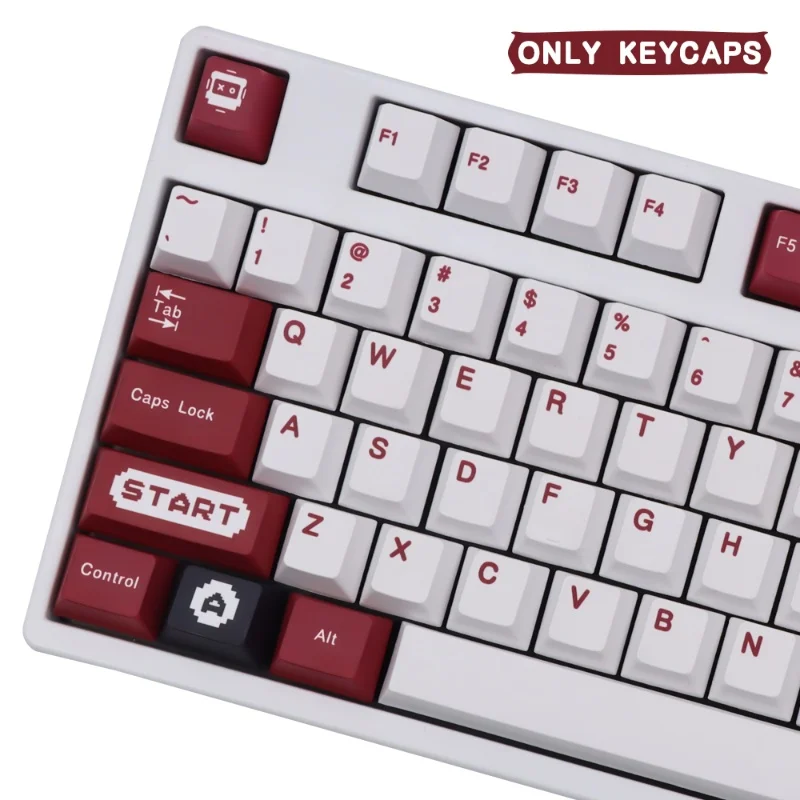 Red White Machine Theme KeyCap 137key English Japanese Original Factory Height Personalized Pbt Mechanics Keyboard Key Caps