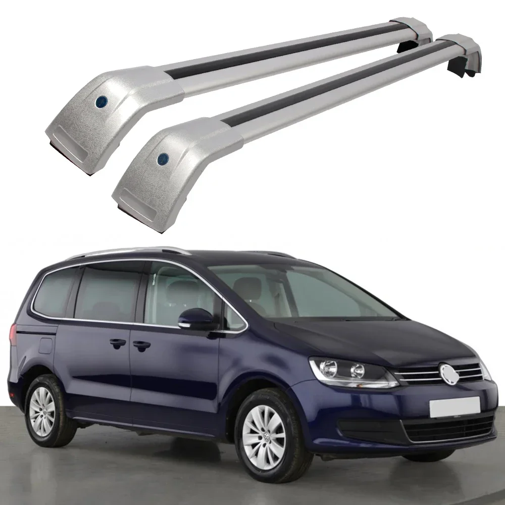 2Pcs Roof bars For Volkswagen Sharan 5 Door MPV 2010 - 2022(Raised Rails) Aluminum Alloy Side Bars Cross Rails Roof Rack Luggage