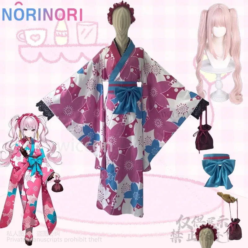 Juego de Anime NIKKE: la diosa de la victoria Cosplay Alice japonés Yukata Kimono Sakura pelucas rosas Jirai Kei niñas mujer personalizada