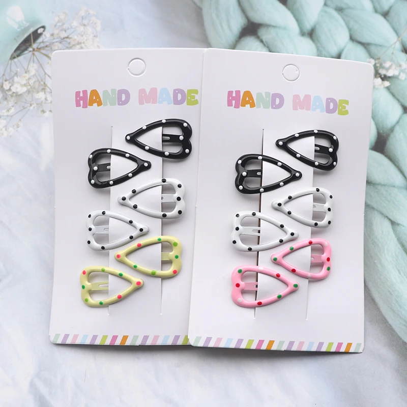 12 Teile/satz Bunte Stern Haar Clips Für Mädchen Polka Dot Metall Snap Bb Clip Haarnadel Headwear Mini 3Cm Bb haar Clip Kinder Kopfbedeckungen – Detail 15