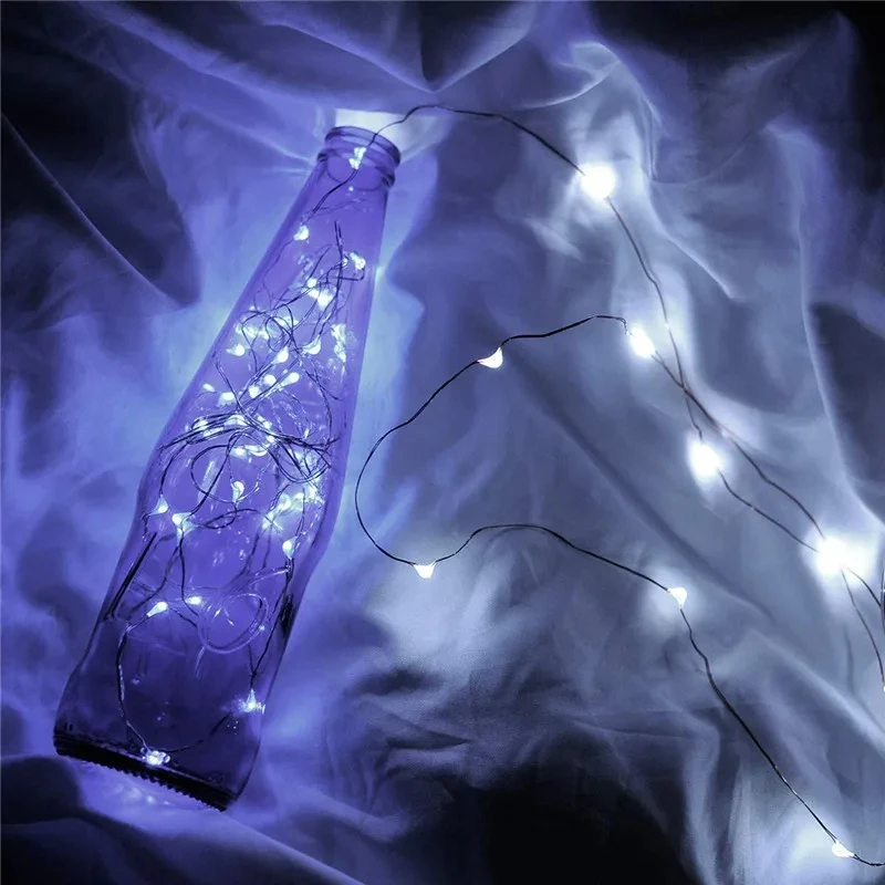 LED Outdoor Light String Fairy Garland Battery Power Copper Wire Lights For Christmas Festoon Party Wedding 8 Colors