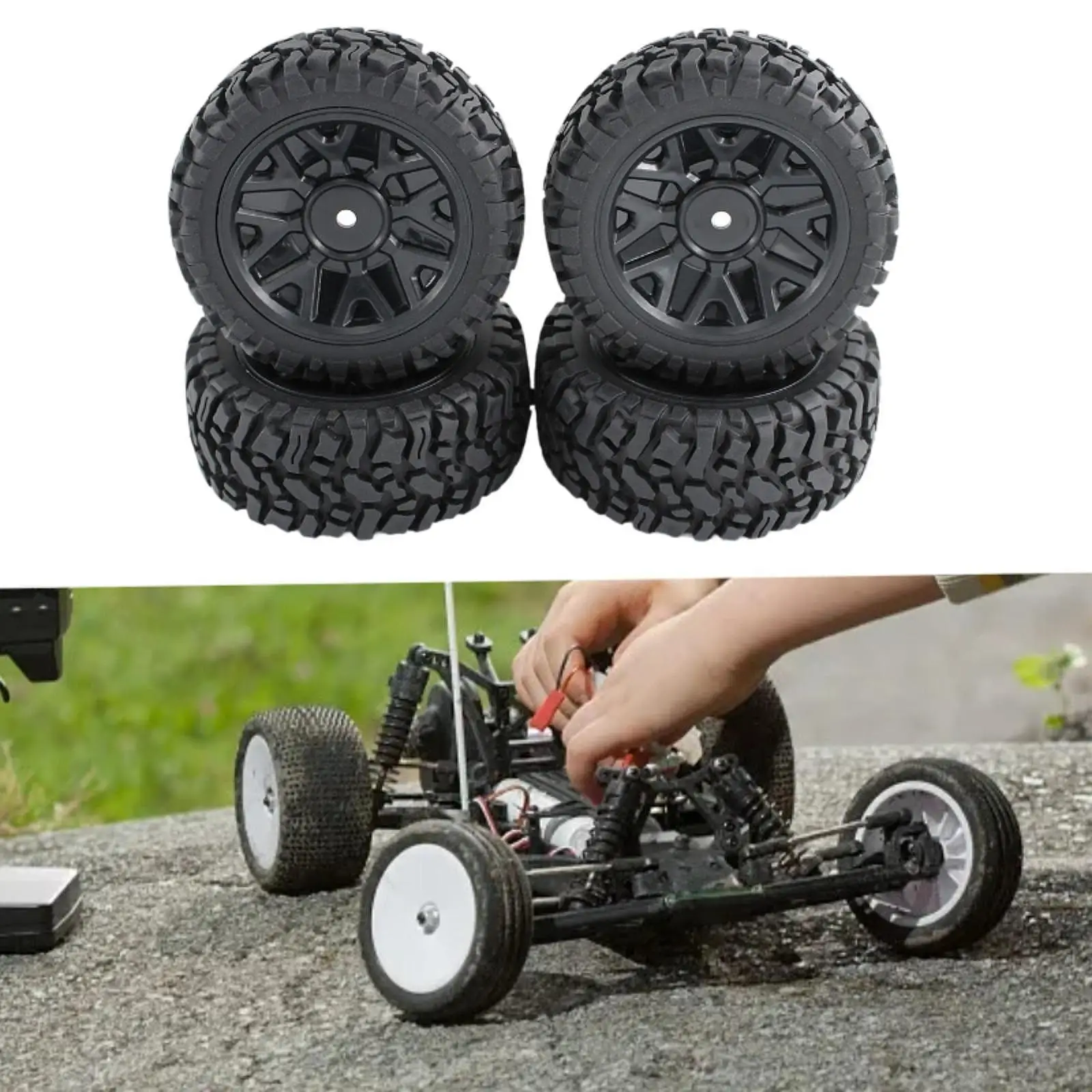 4x 1/12 1/14 1/16 RC Wheels and Tires RC Spare Parts Rubber RC Vehicle Scale