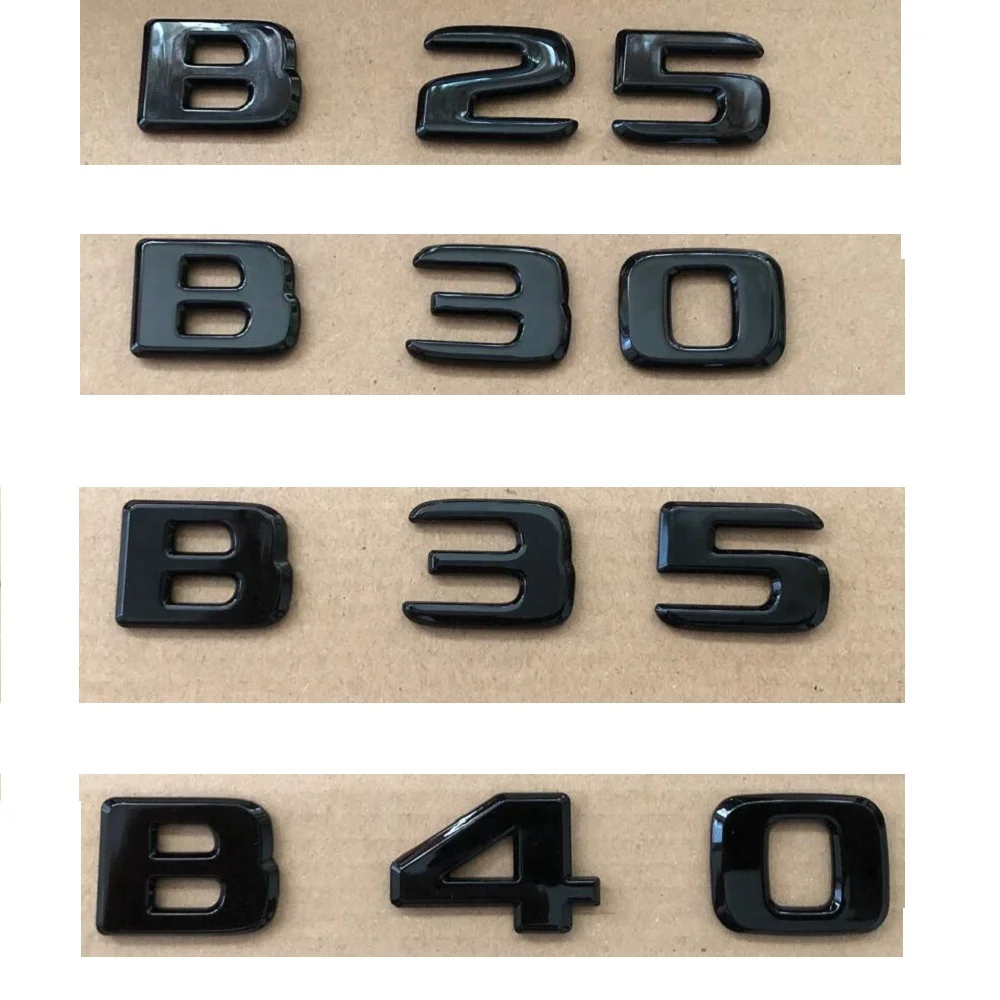 Brilliant Shiny Gloss Black Number Letters Trunk Emblems Badges Symbols for Mercedes Benz BRABUS B25 B30 B35 B40 B45 B48 B50 B55