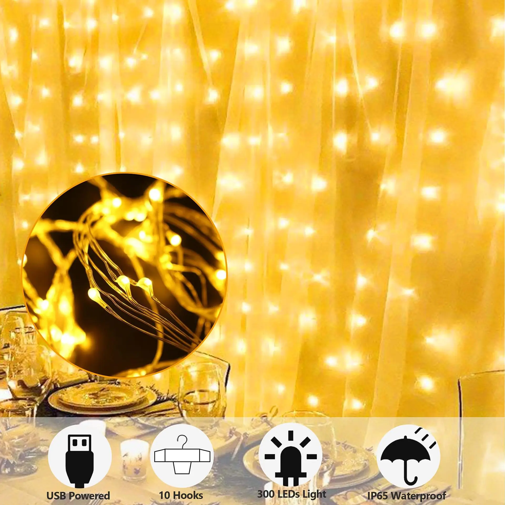 Gancio tenda LED fata String Lights Festival decorazione natalizia illuminazione natalizia per la casa regalo camera da letto 2024 capodanno Decor