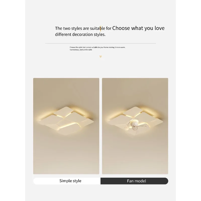 2025 New Invisible Bladeless LED Ceiling Fan Light for Master Bedroom, Creative Flush Mount Lamp for Living & Dining Room