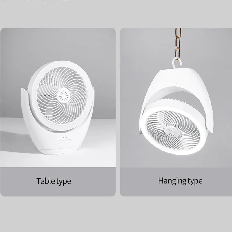 LED Fan Lamps USB Rechargeable Desktop Portable Wireless Ceiling Fan For Bedroom Multi Scenario Usage With Hooks Pendant Lights
