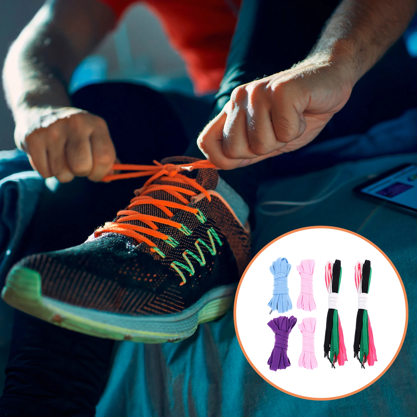 

12 Pairs Colorful Sneakers and Laces Shoelace Sets Athletic Shoelaces Boots Flat Bulk Fashionable Replacement