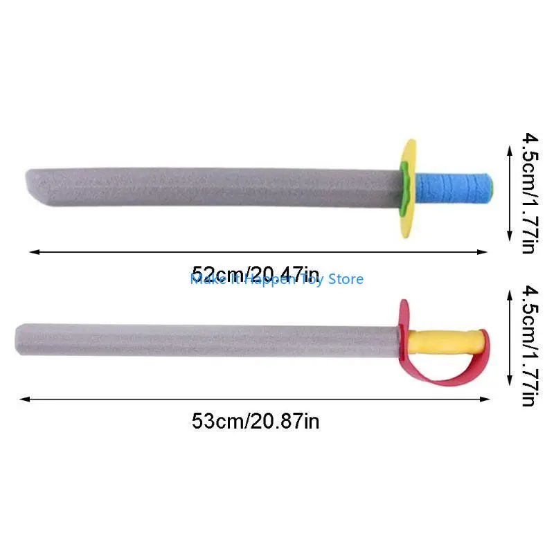 28EC 4 Pcs Foam Sword Shield Toy Set for Kids Pretend for Play Fake Sword for Warrior Knight Weapons Cosplay Performance