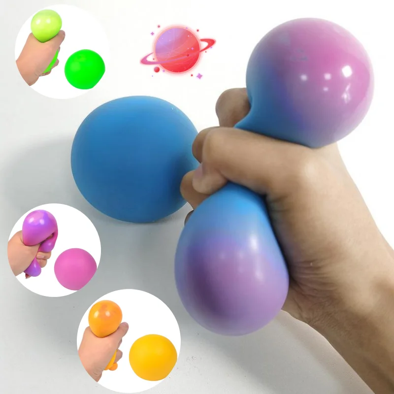 2/4/6Pcs Colorful Vent Ball Press Decompression Toy Relieve Anti Stress Balls Hand Squeeze Fidget rainbow ball Kid Relax Toy