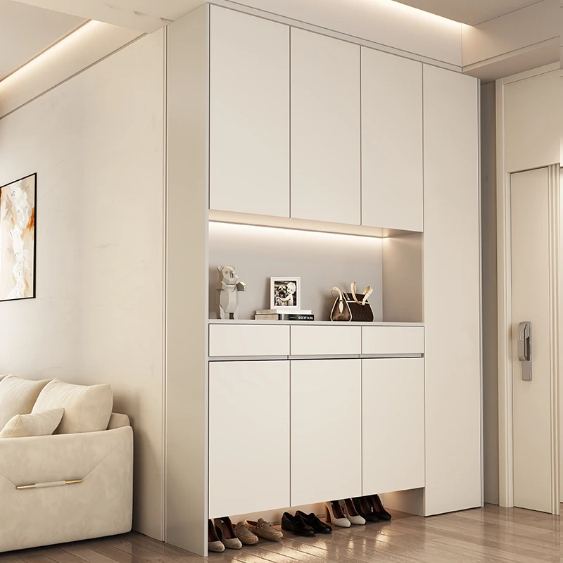 Normcore shoe cabinet with custom all-in-one modern design with heightened partitions for home or villa living room furniture