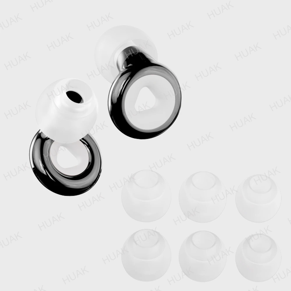 

HUAK Quiet Ear Plugs – Mute for Extra Coverag,for Noise Reduction , Ideal for Sleeping, Swimming- 8 XS/S/M/L Ear Tips