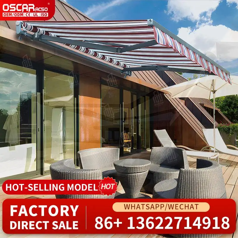 

Fast Production Motorized Aluminum Wall Hinged Balcony Awning Rain Resistant Patio Awning for Coffee Shop Outdoor Dining Courtya