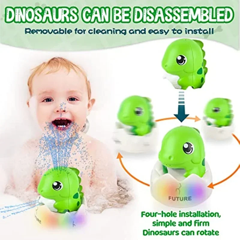 Dinossauro spray banho brinquedos bebê iluminar sprinkler banheira brinquedos dino spray de água brinquedo para crianças