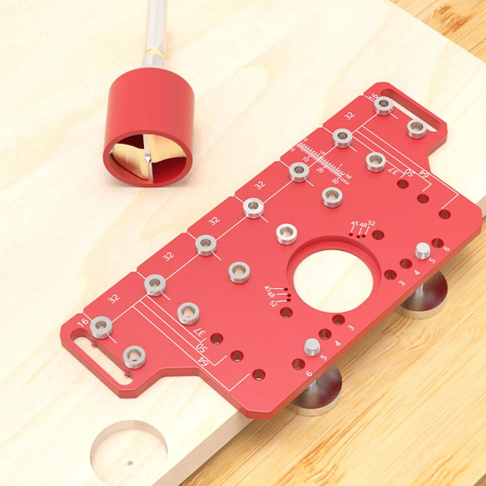 

Woodworking Shelf Pin Hinge Fixture Aluminum Cabinet Hinge Drilling Template Hardware Fixture Hinge Hole Drilling Guide Locator