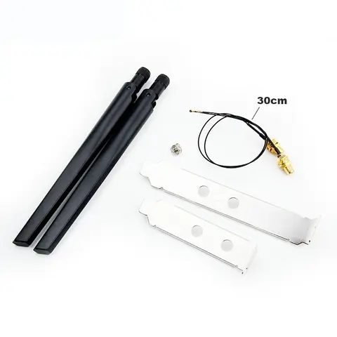 2x6DBi RP-SMA Harici Anten Seti MHF4 Uzatma Kablosu 2.4 GHz 5 GHz Çift Bant M.2 Wifi Kartı Intel AX200 AX210