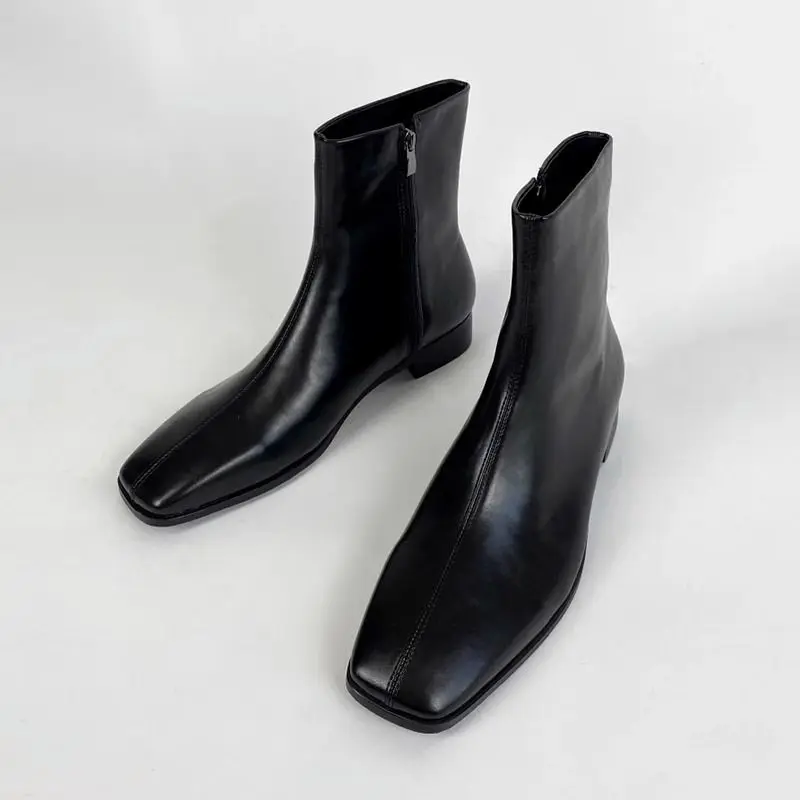 Chelsea Men's Boots Waterproof British Style Casual Shoes Autumn Winter New High Top Leather Boots Youth Fashion Trend Sneakers