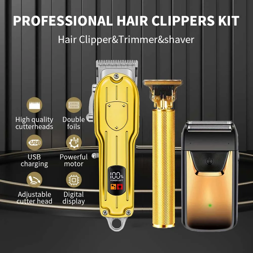 Hair Clippers Electric Razor Shavers for Men USB Rechargeable Clippers and Trimmer Beard Trimmer Barber Kit Professional Clipper view 4